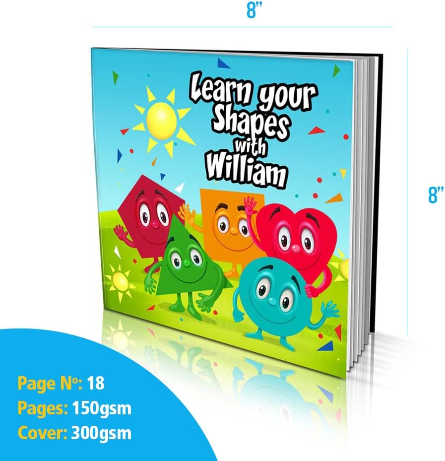 Dinkleboo Personalized Shape Book for Kids 0-8 Years Old
