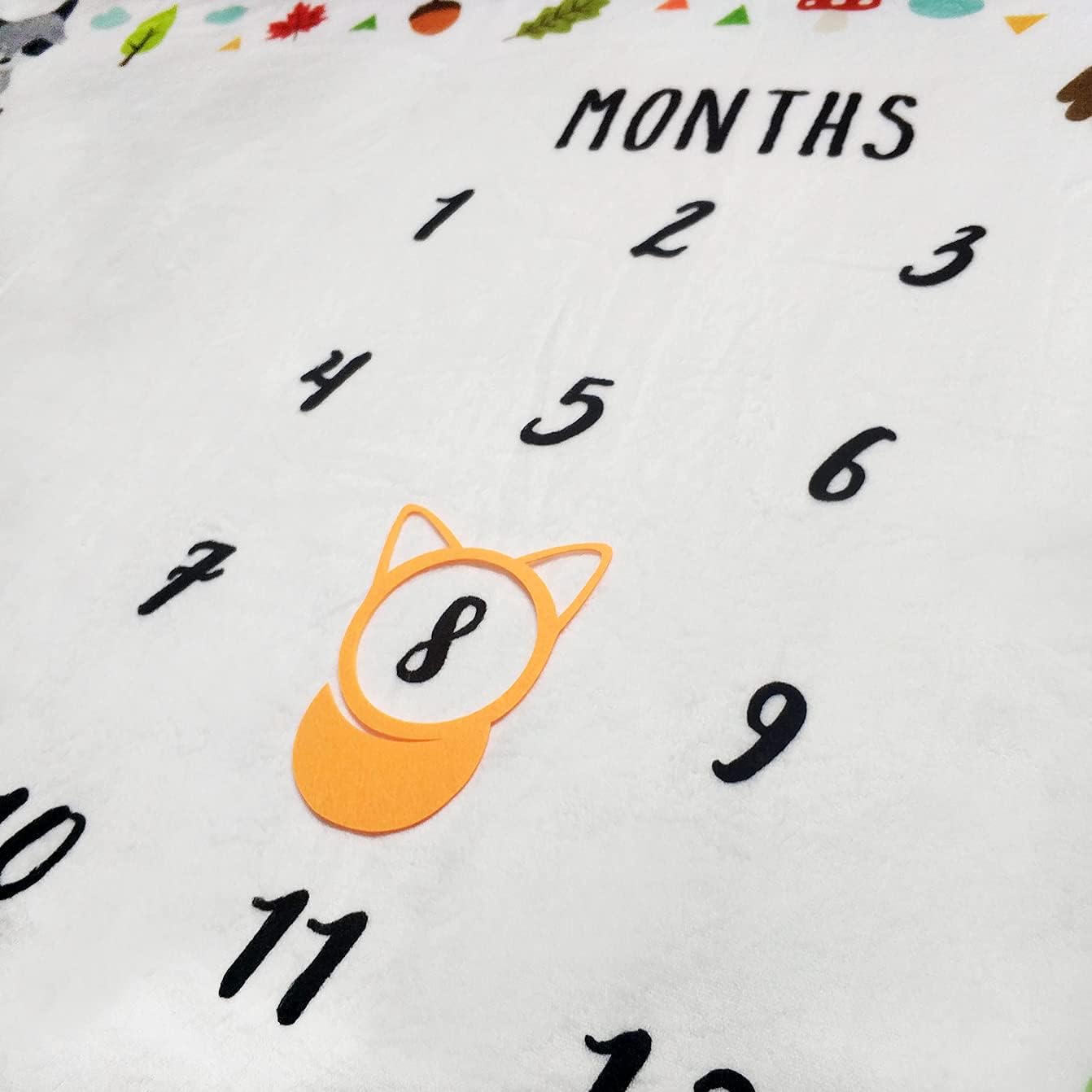 Tebaby Baby Monthly Milestone Blanket - 51x40 Inch Unisex Growth Chart Blanket
