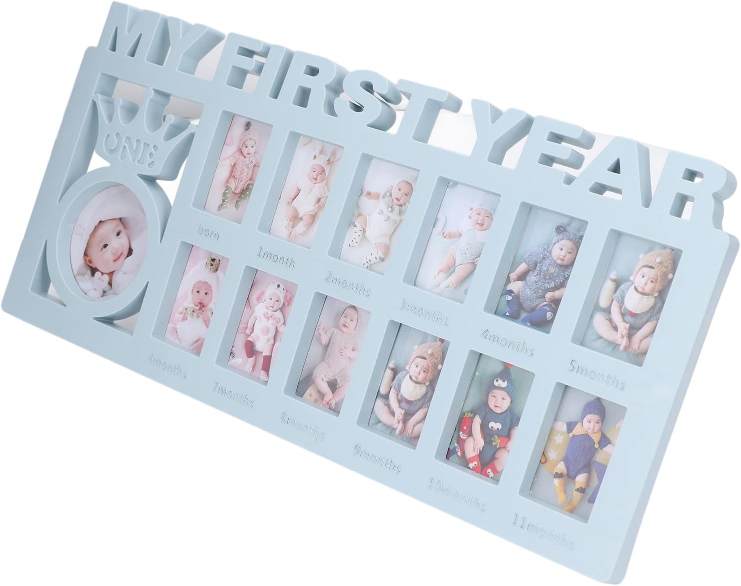 FTVOGUE Newborn Photo Frame - 12 Month Blue Keepsake Frames