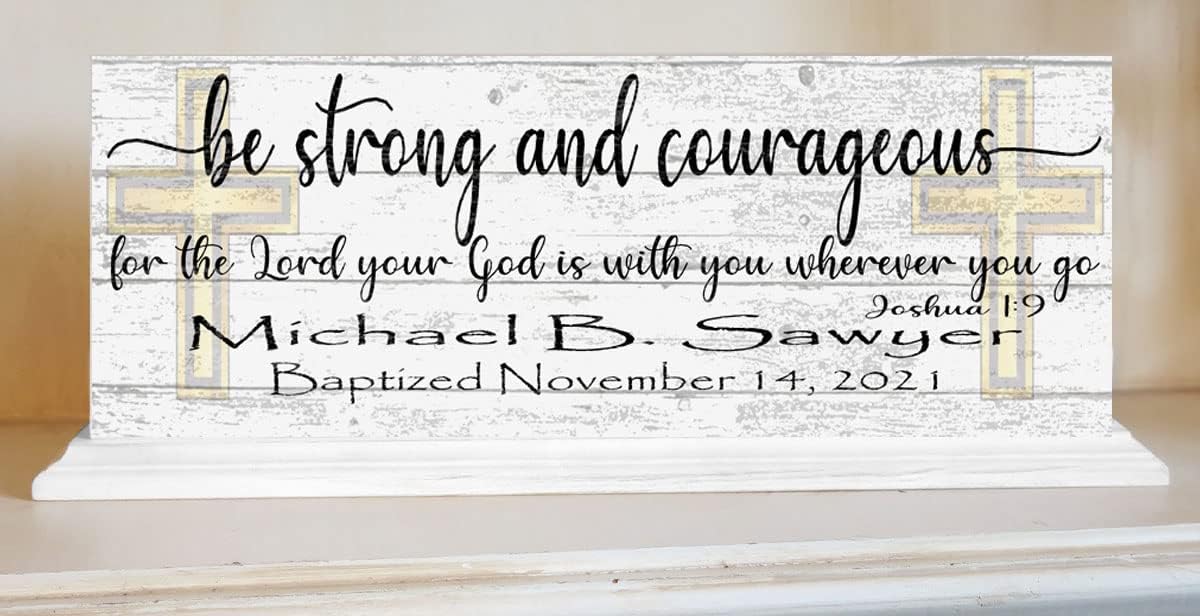 Custom Baptism Plaque With Name and Date - Solid Wood Keepsake