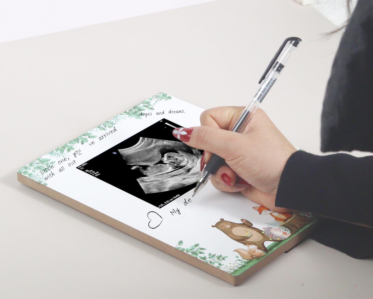 Woodland Ultrasound Picture Frame - Pregnancy Keepsake Baby Shower Decor