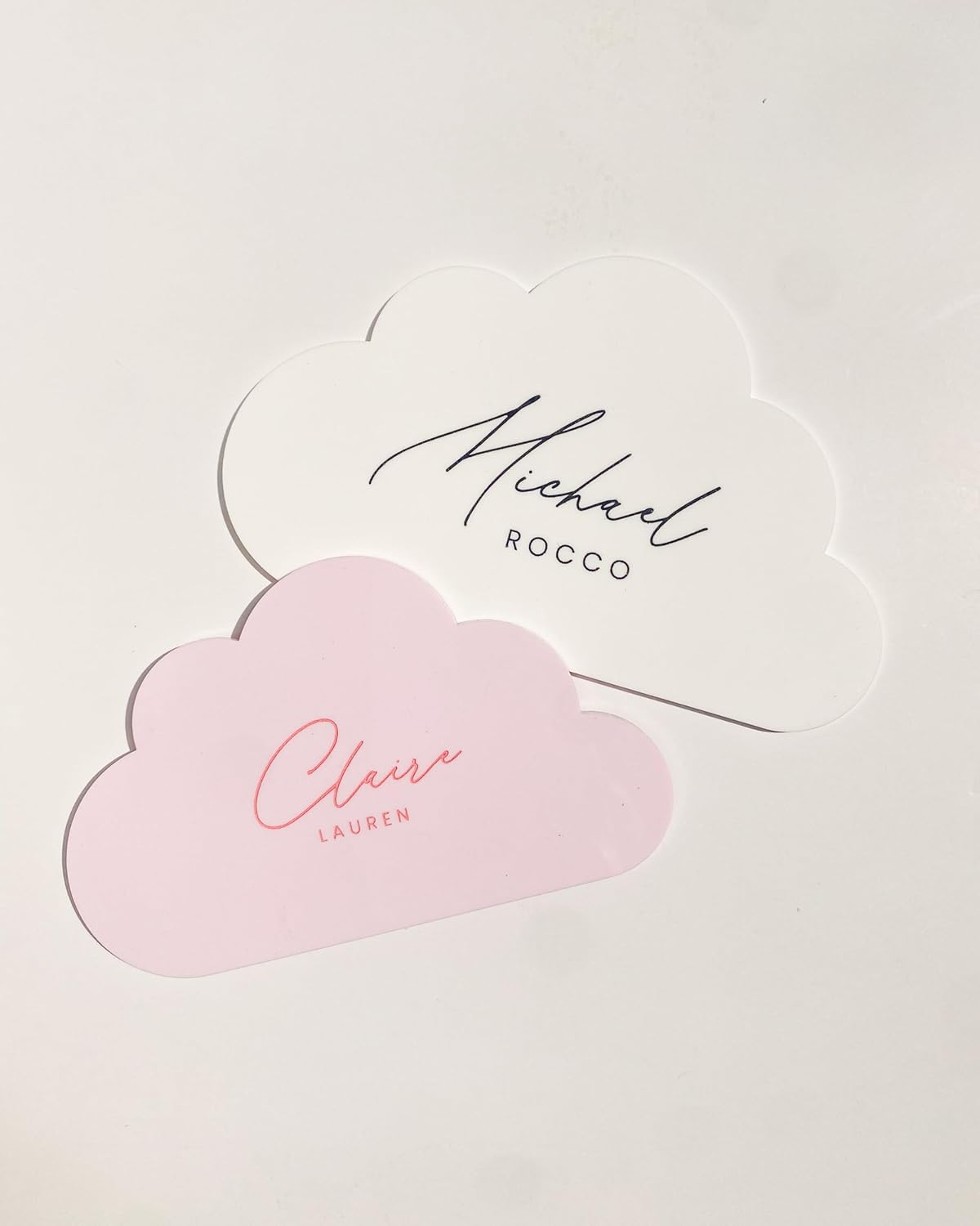 Custom Baby Name Sign with Cloud Design - Newborn Keepsake