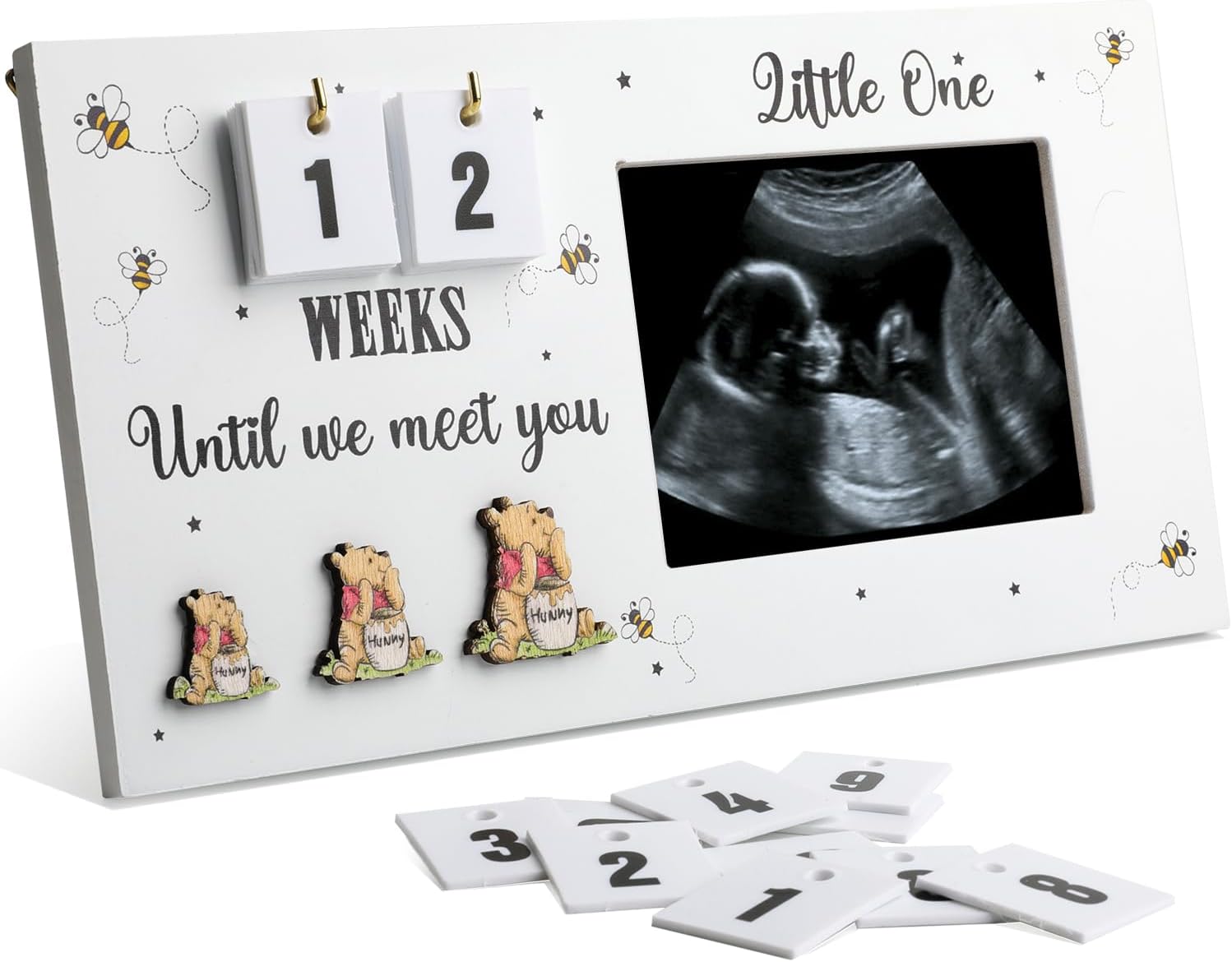 CORODER Cute Bear Ultrasound Frame with Baby Countdown