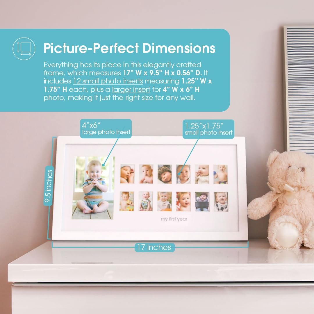 Pearhead My First Year Photo Moments Frame 13 Inserts White