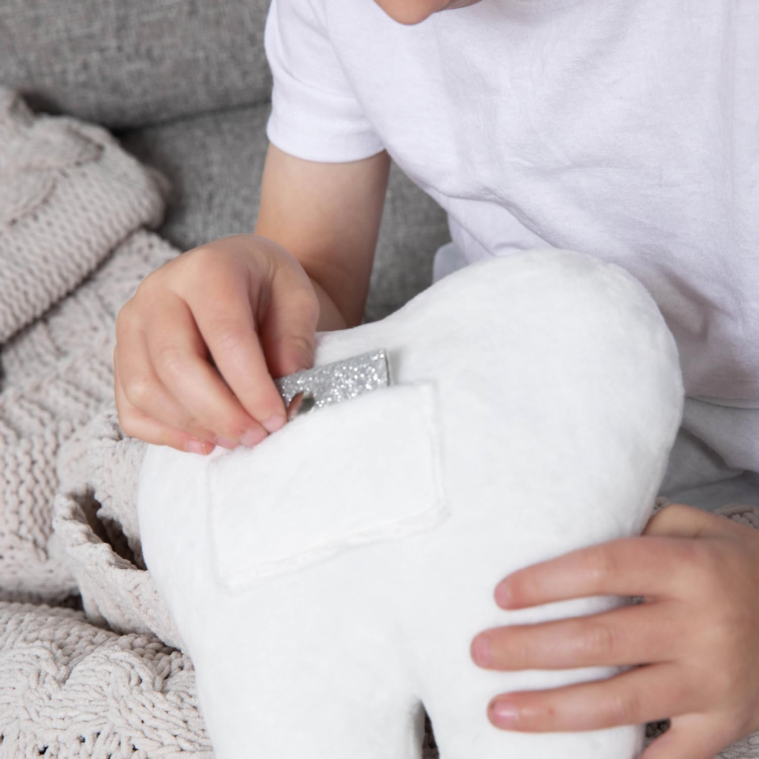 Bold N Tooth Fairy Pillow 75 Snuggly Plush with Sparkly Silver Envelope