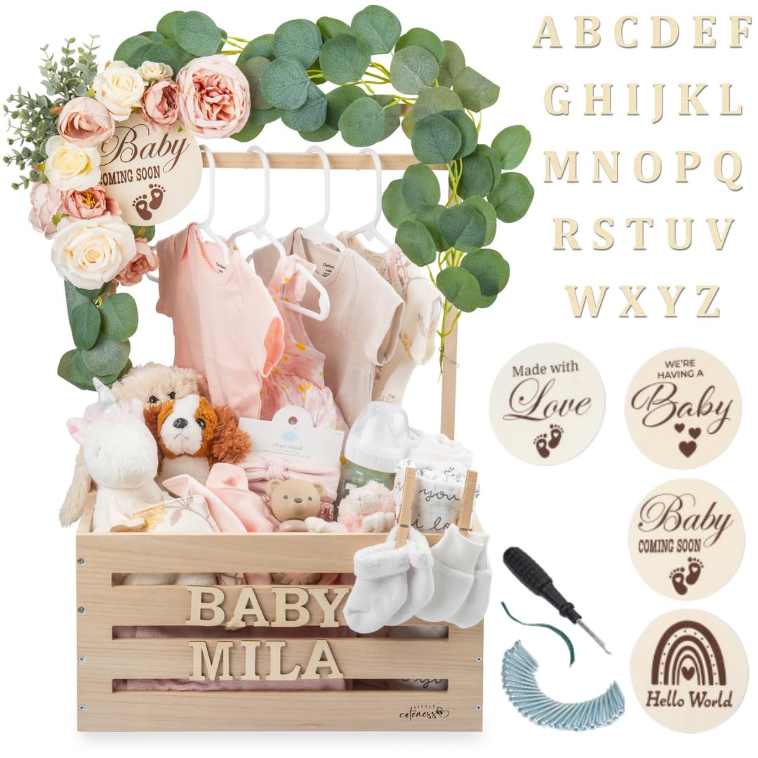 Little Cuteness Wooden Baby Shower Crate Closet