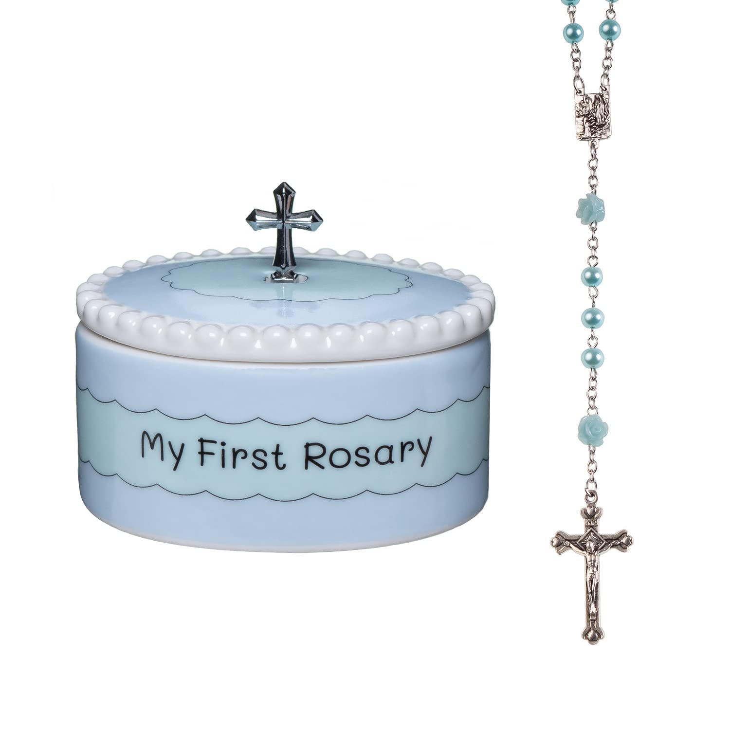 Blue My First Rosary and Keepsake Box