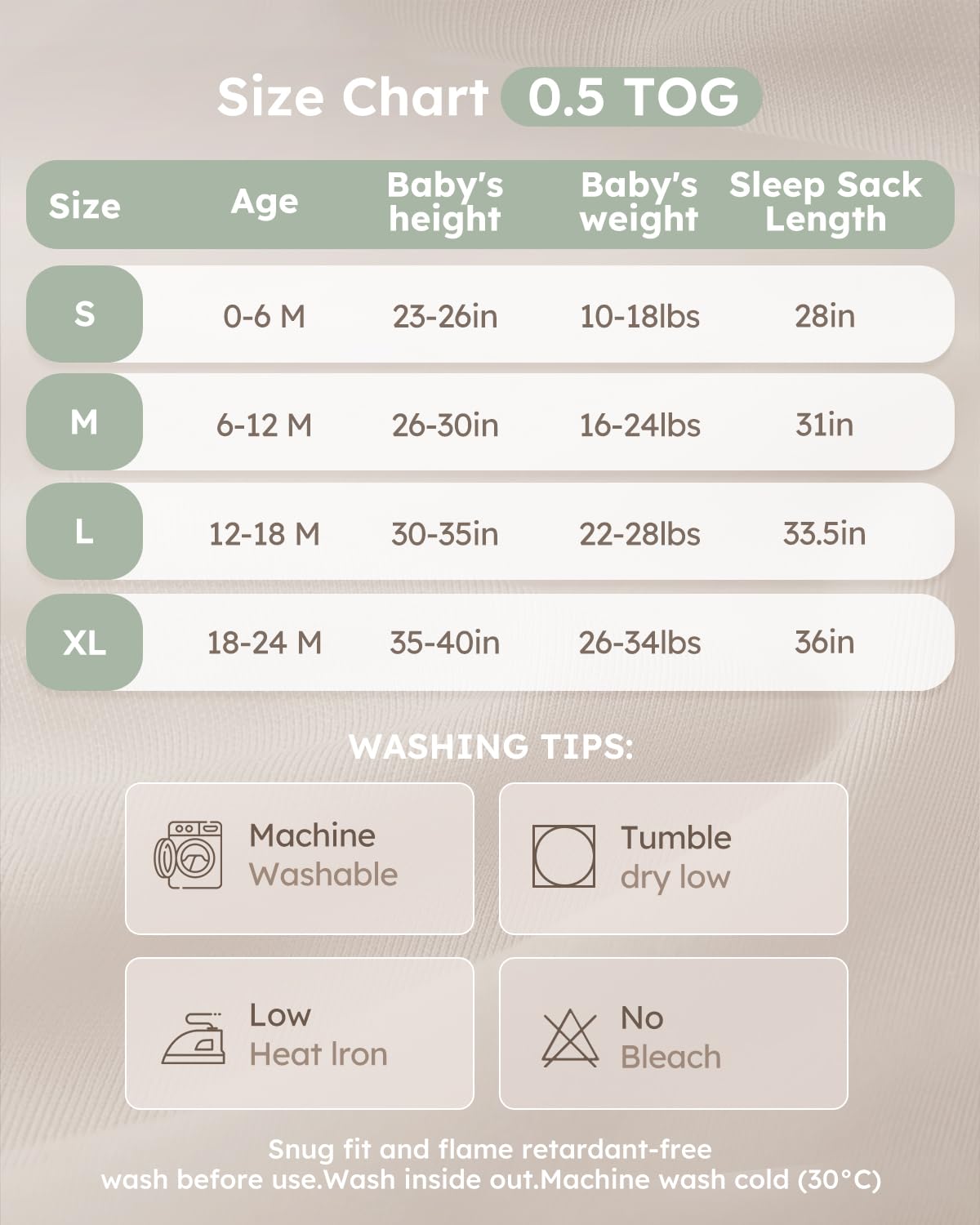 Yoofoss 6-12 Months Sleep Sack 3 Pack Organic Cotton 2-Way Zipper
