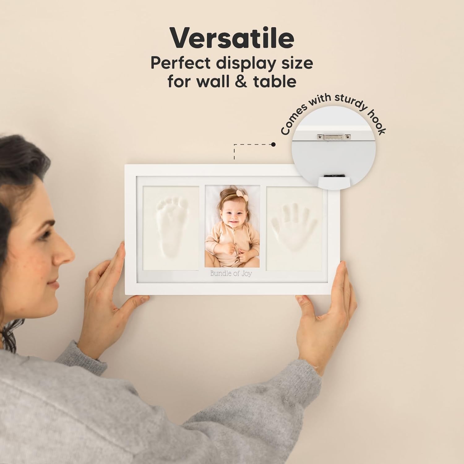 KeaBabies Baby Hand and Footprint Kit - Clay Keepsake Frame