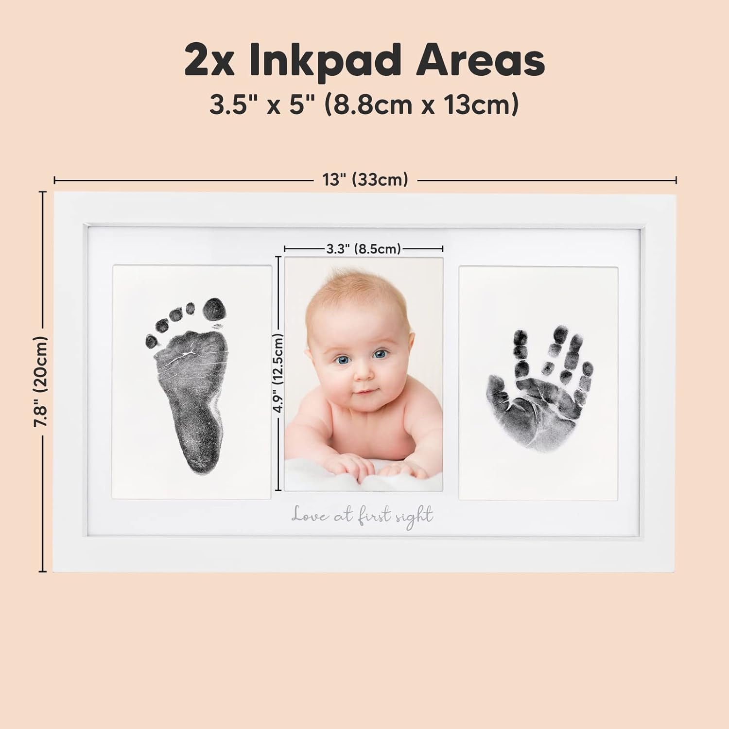 KeaBabies Inkless Hand Footprint Kit - Baby Keepsake Frame