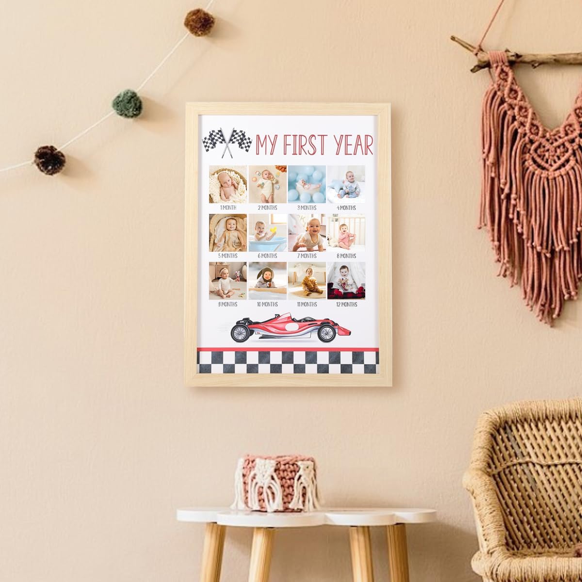My First Year Photo Frame - 12 Months Milestone Display