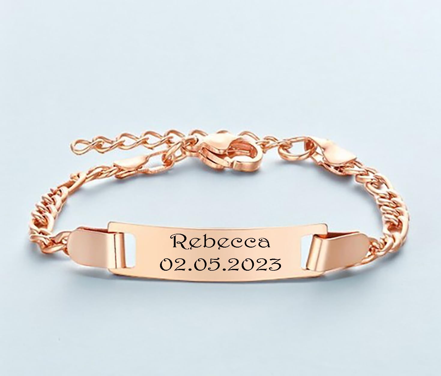 18K Gold Filled Baby ID Bracelet with Name and Date