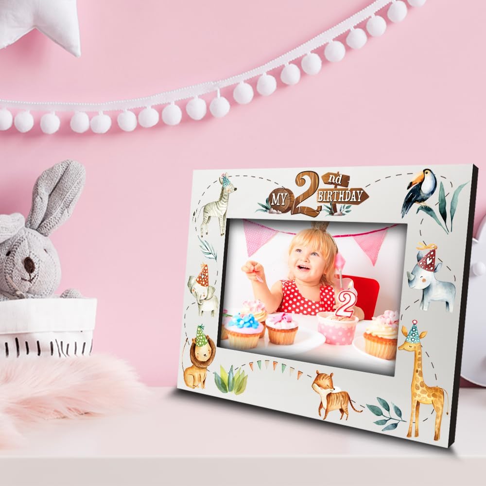 BELLA BUSTA 2nd Birthday Safari Frame - Custom Animal Design