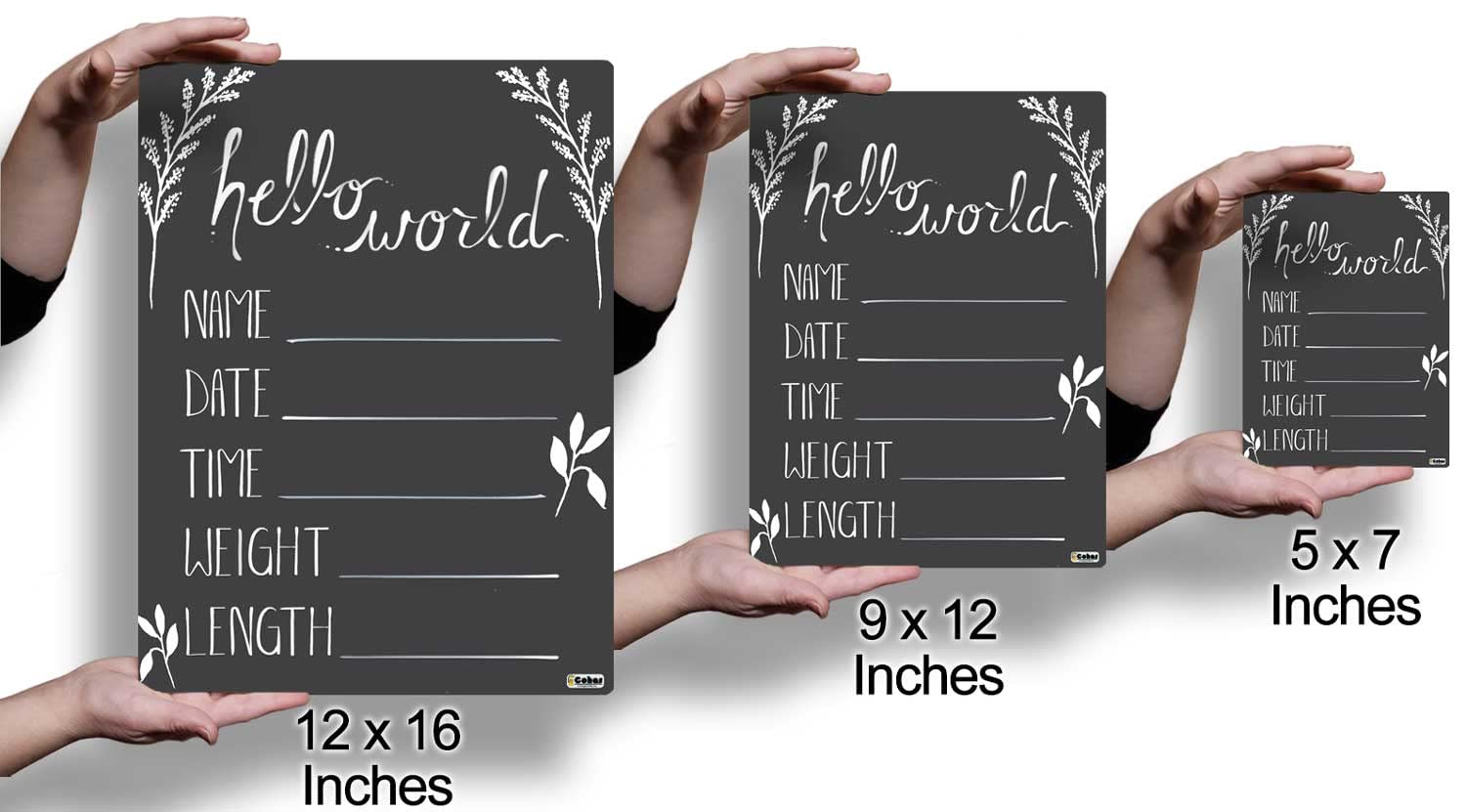 Cohas Hello World Newborn Baby Announcement Wood Sign with Boat Theme