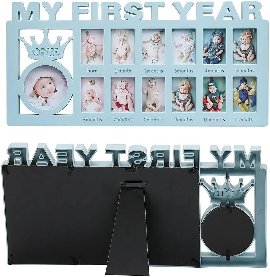 Ter Baby Yearly Picture Frame - 1st Birthday Keepsake Blue