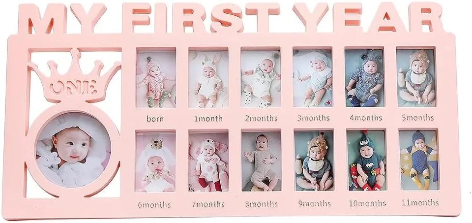 Ter Baby 1st Year Photo Frame - 12 Month Keepsake Pink