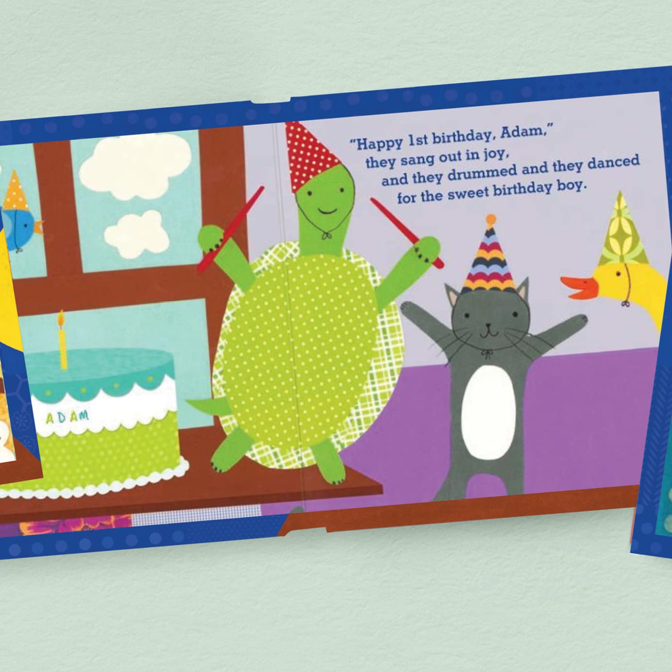 Babys First Birthday Personalized Book - Boys Blue Version