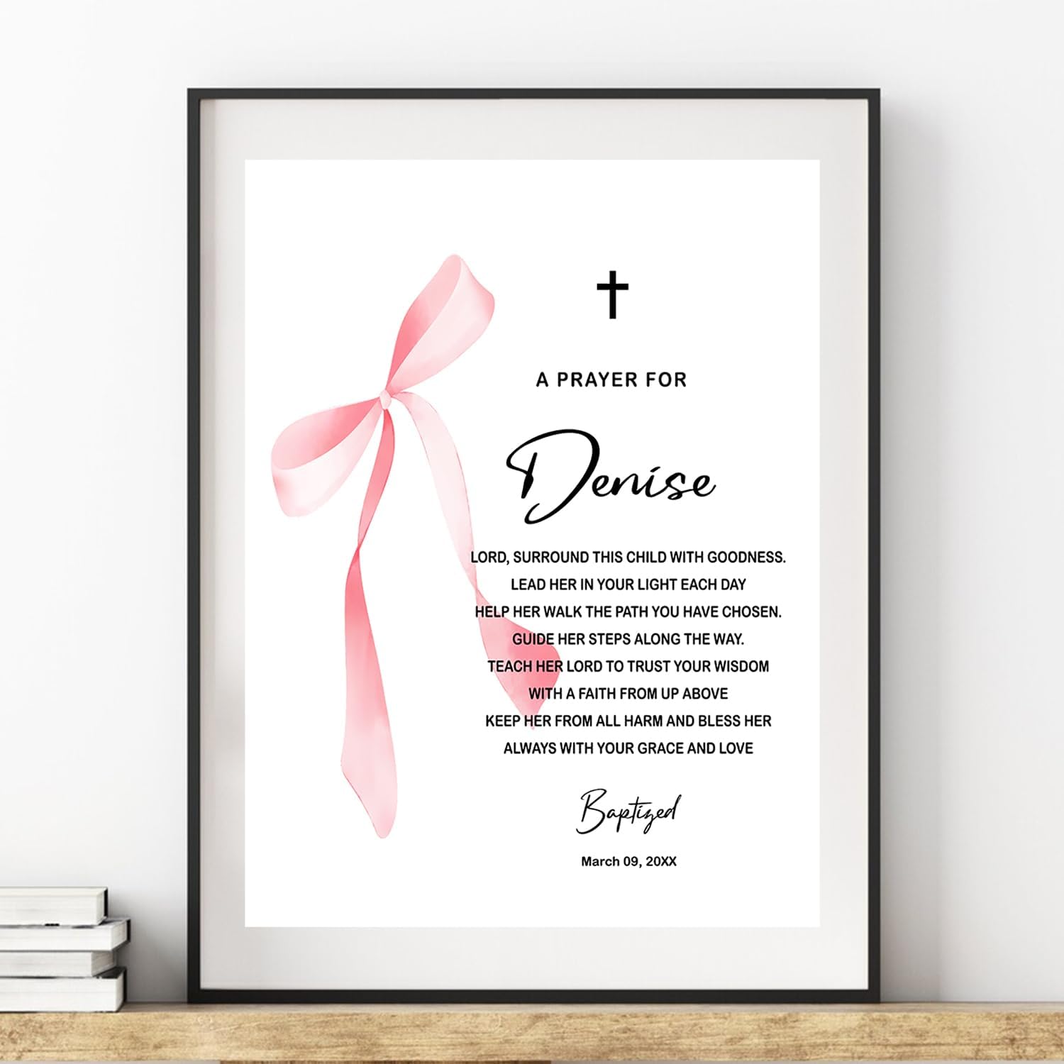 Personalized Cross Baptism Sign with Name Date