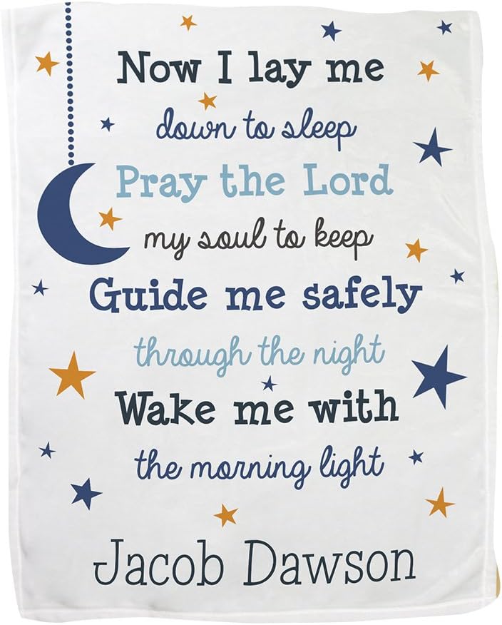 Personalized Fleece Prayer Blanket for Baby 30 x 40 Inches
