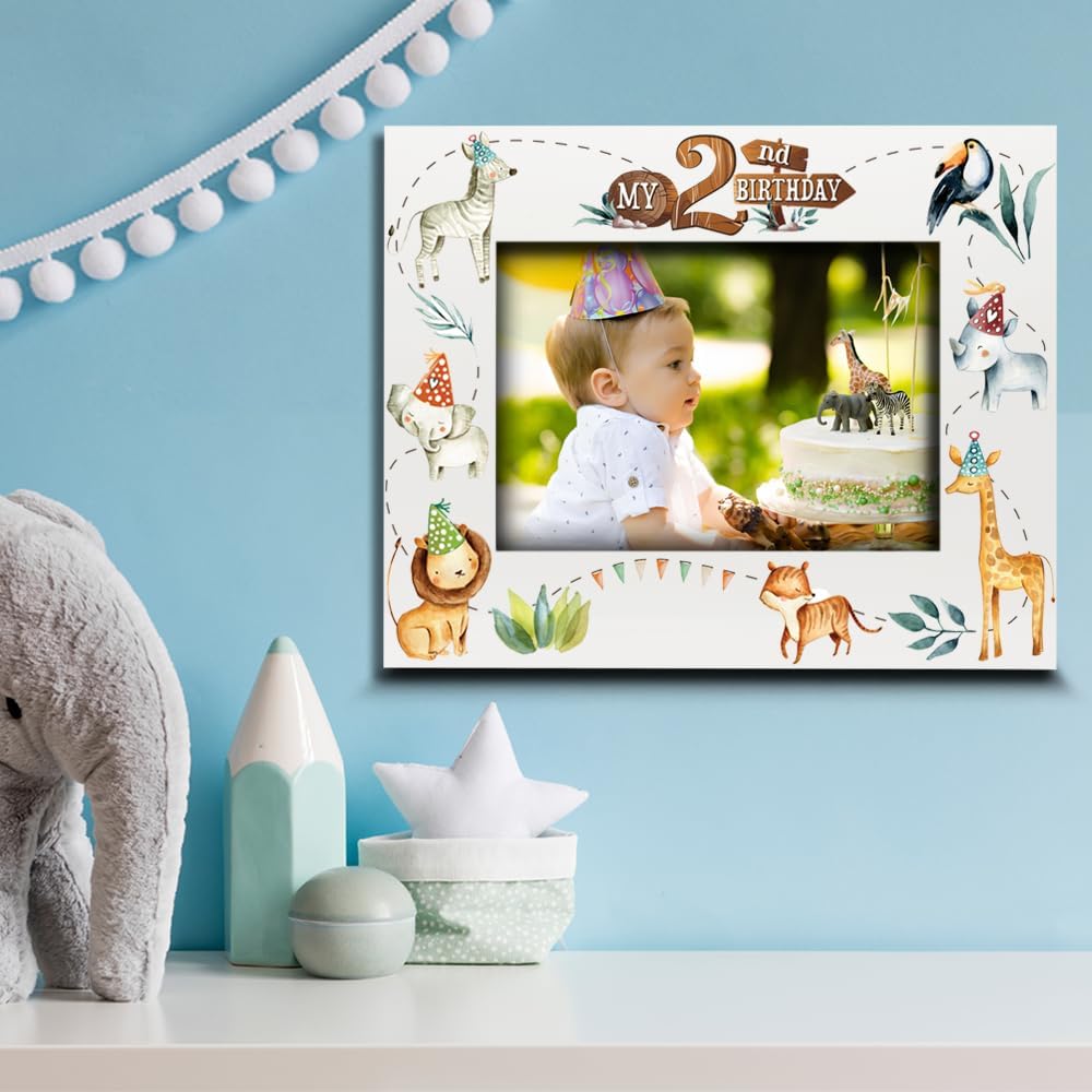 BELLA BUSTA 2nd Birthday Safari Frame - Custom Animal Design