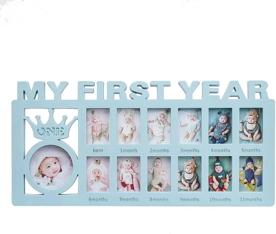 Ter Baby Yearly Picture Frame - 1st Birthday Keepsake Blue