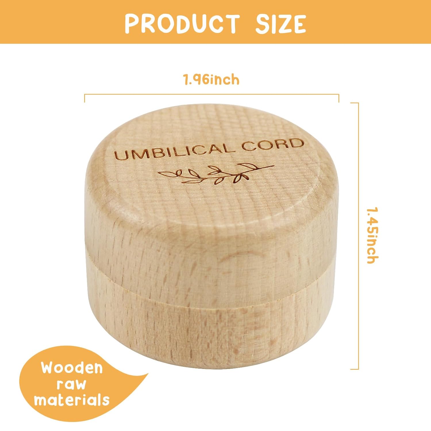 Wooden Baby Fetal Hair Memorial Box with Engraving