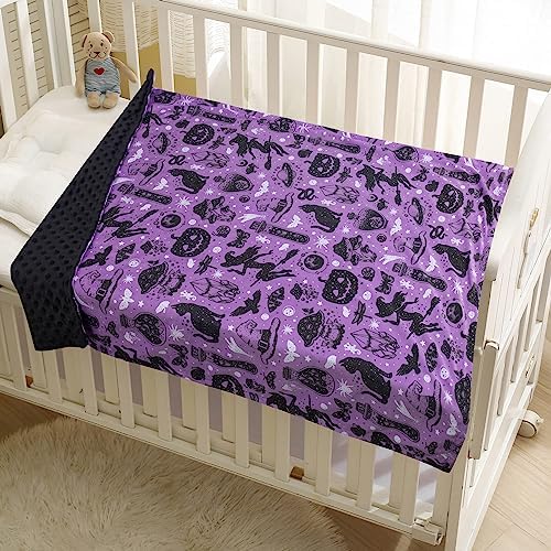 Donsonny Halloween Witch Baby Blanket 30x40 Inch Soft Minky