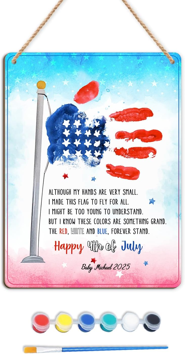 TRUMPETIC 4th of July Handprint Flag Craft with Poem