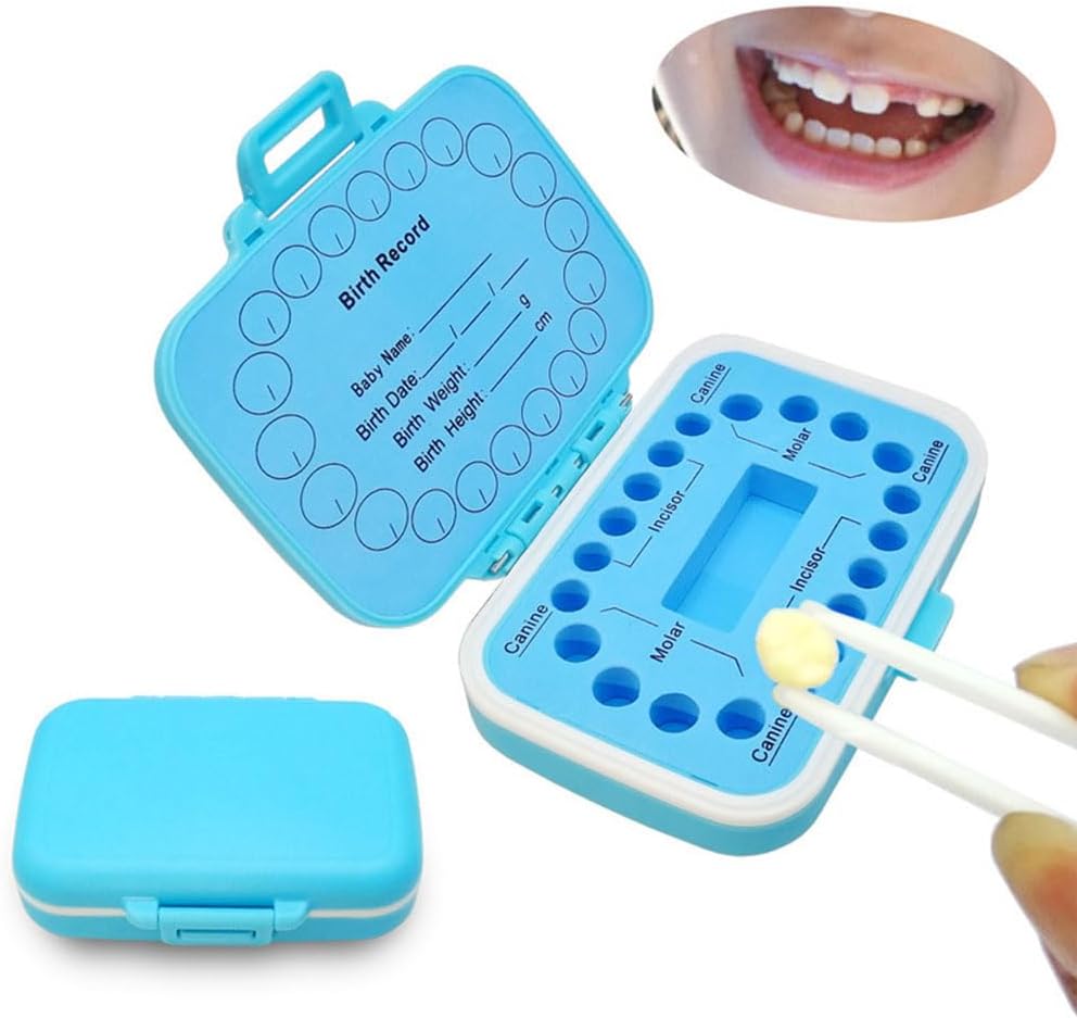 DENTIMICA Baby Tooth Box with Name Date Storage Holder