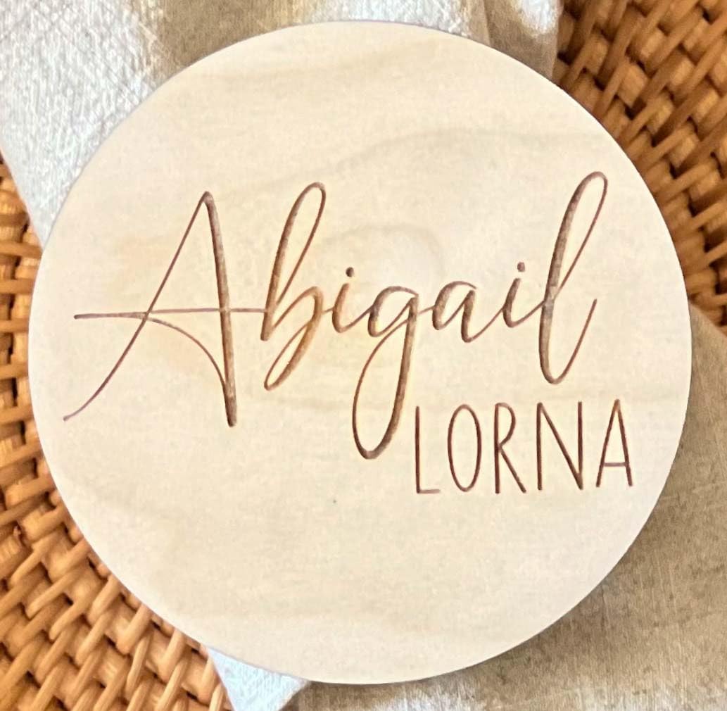 Personalized Newborn Announcement Sign - Wooden Name Custom
