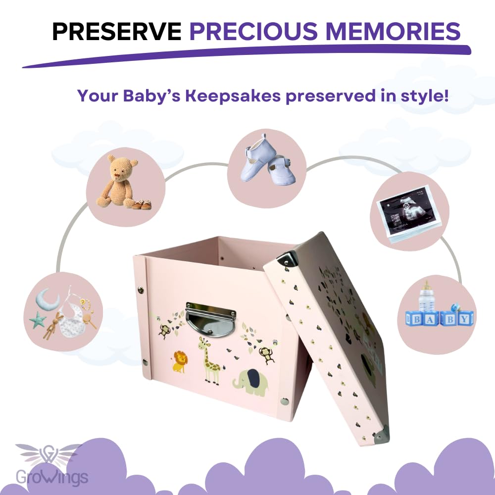 GroWings Baby Keepsake Box - Large Memory Storage for Newborns