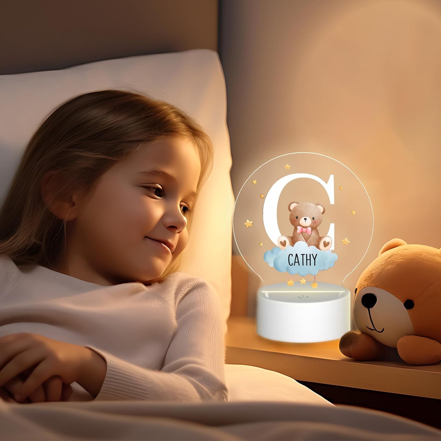 Personalized Forest Animal Night Light for Kids