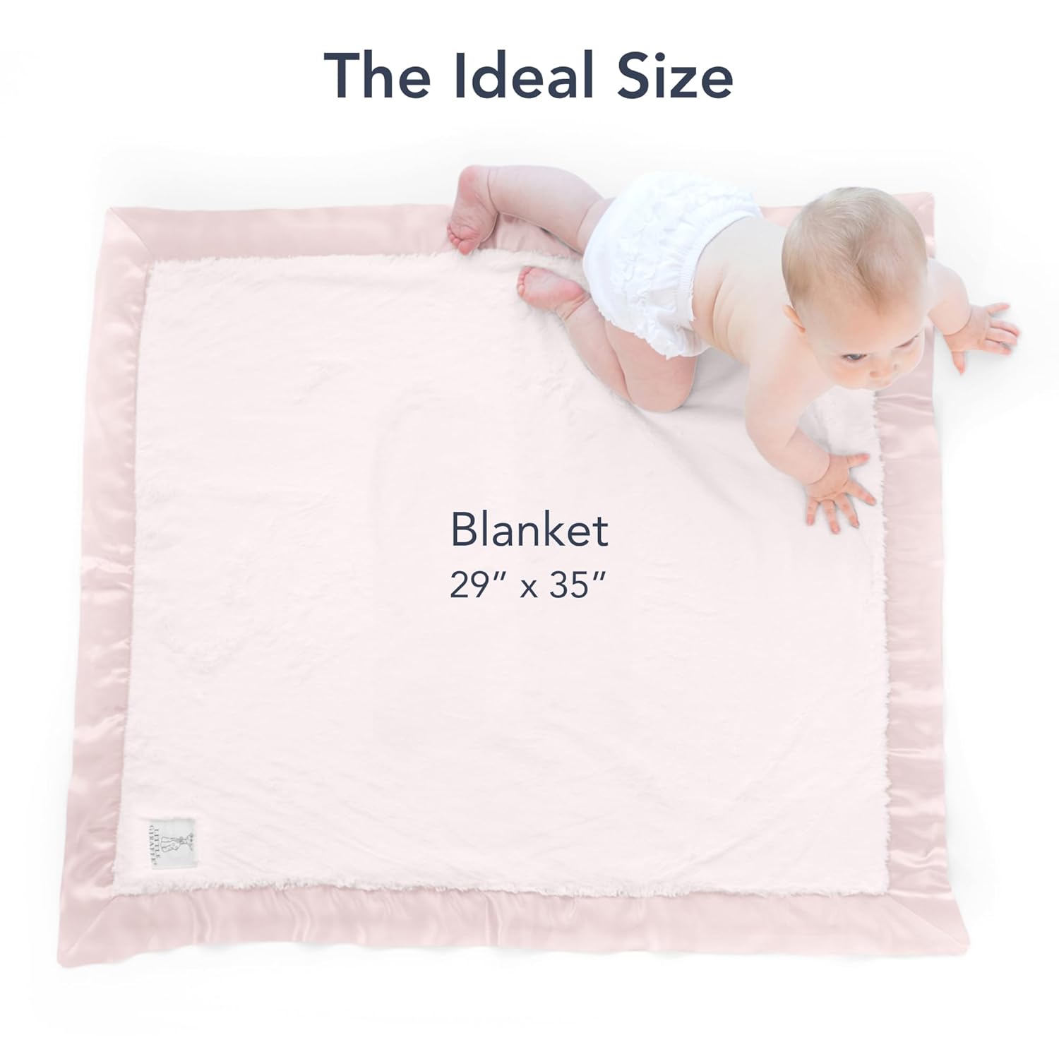 Little Giraffe Luxe Soft Baby Blanket with Satin Trim - 29x35 - Pink