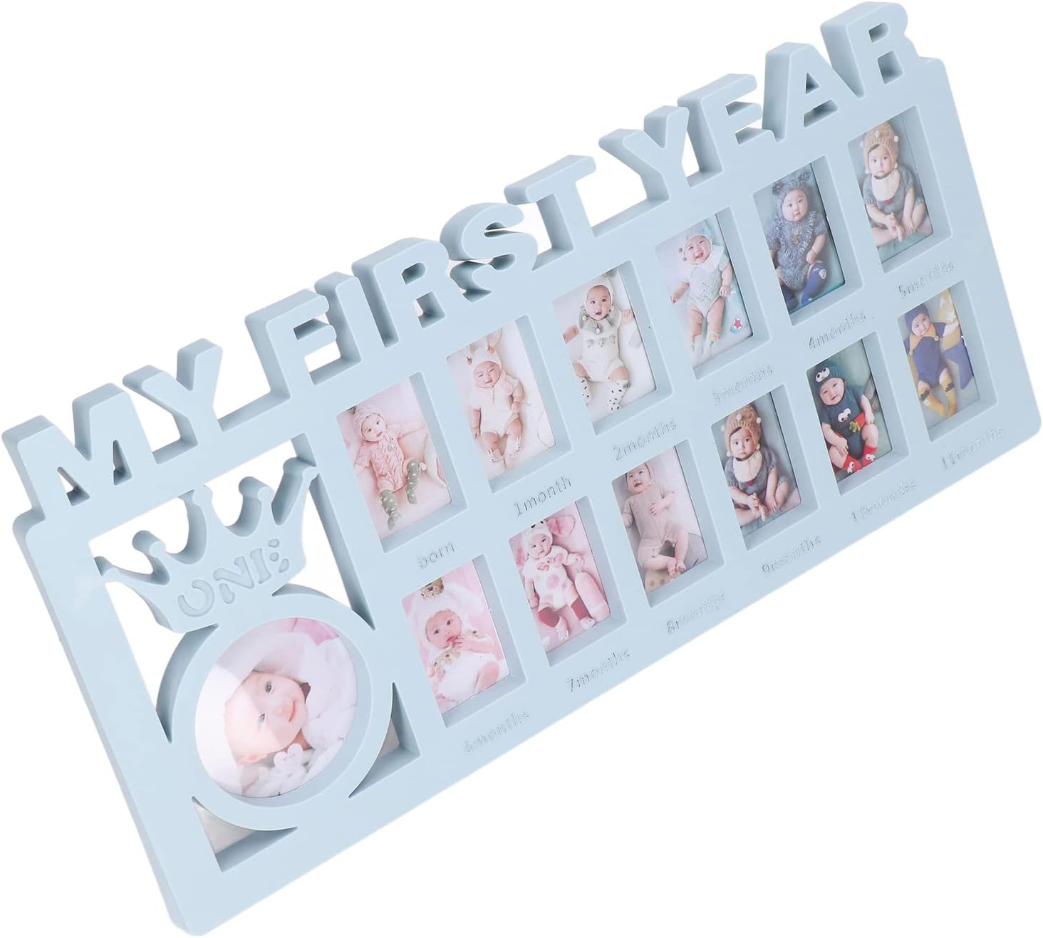 FTVOGUE Newborn Photo Frame - 12 Month Blue Keepsake Frames