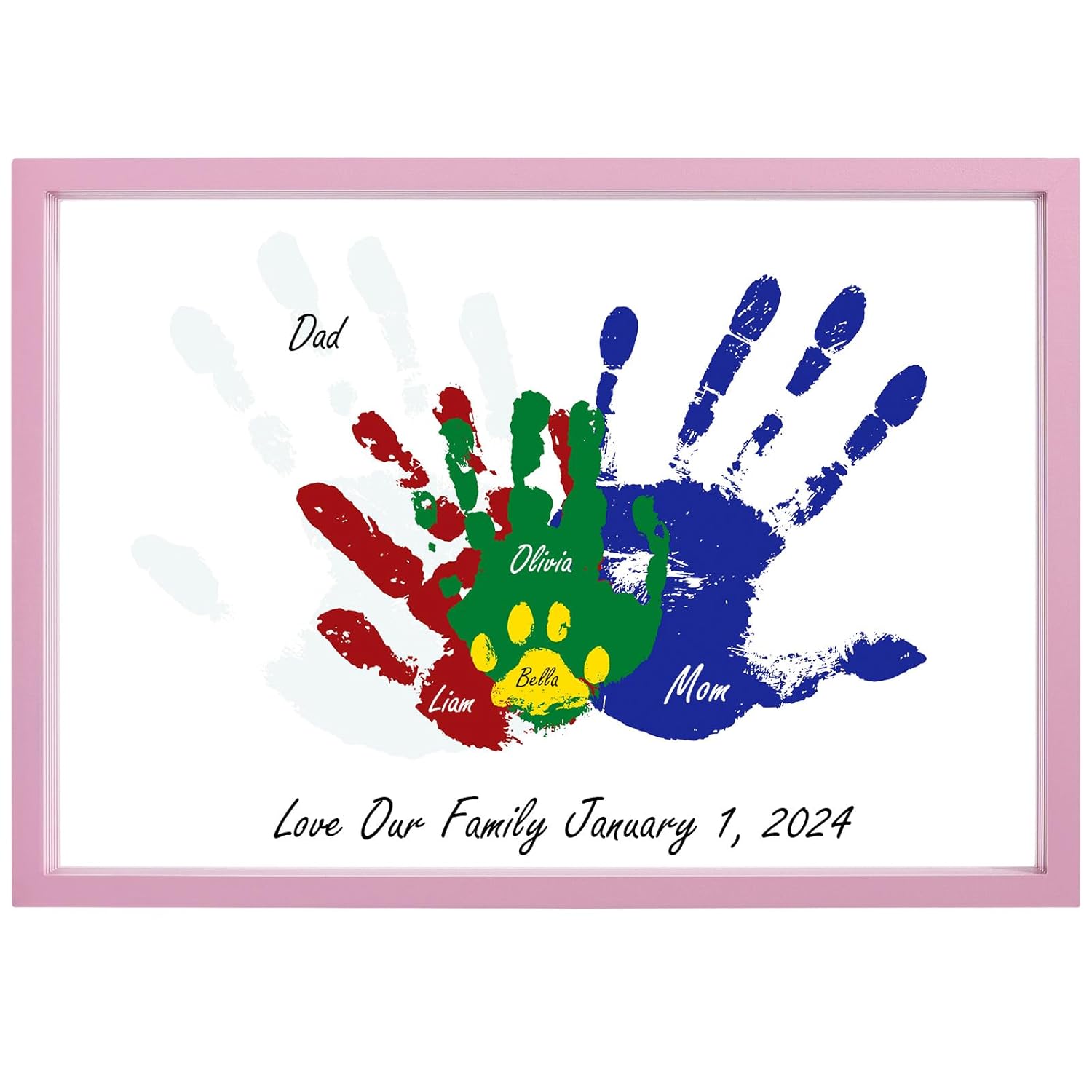 Family Handprint Kit with 5 Non-Toxic Paints