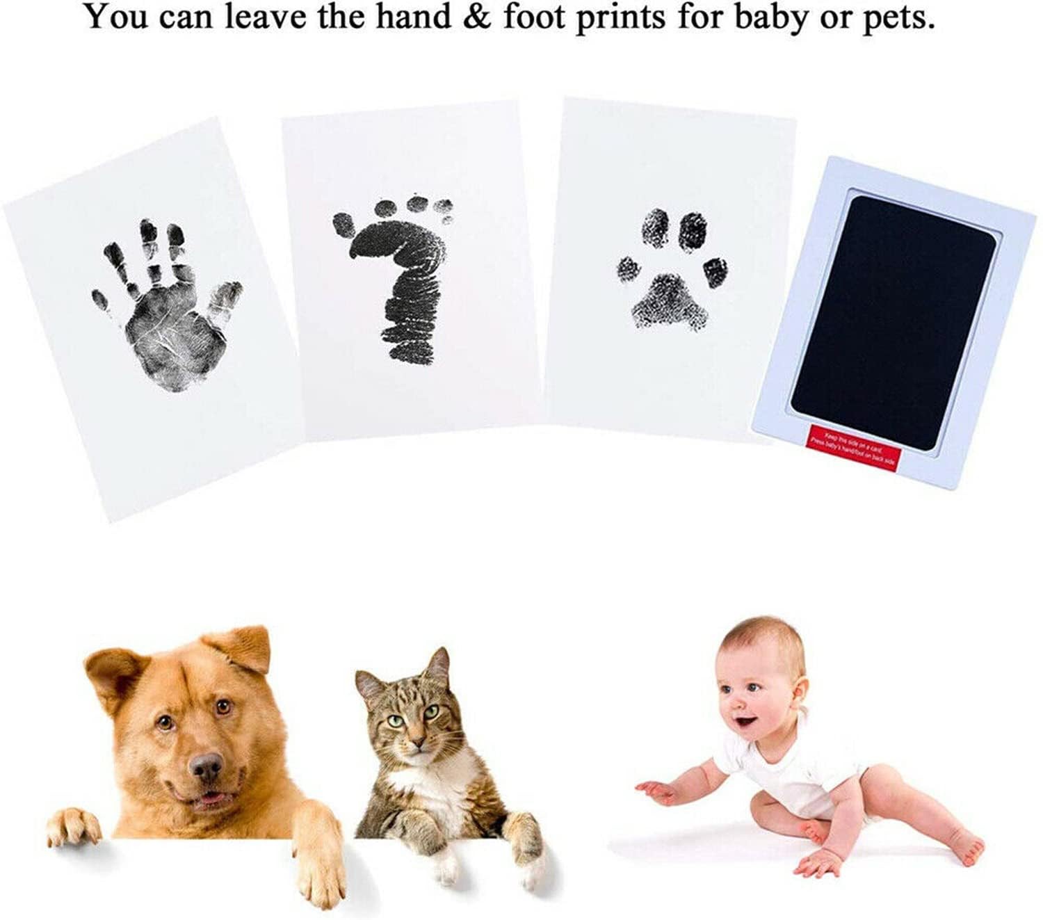 Yotsuba Newborn Footprint Handprint Inkless Wipe Kit Jet Black 4-Pack