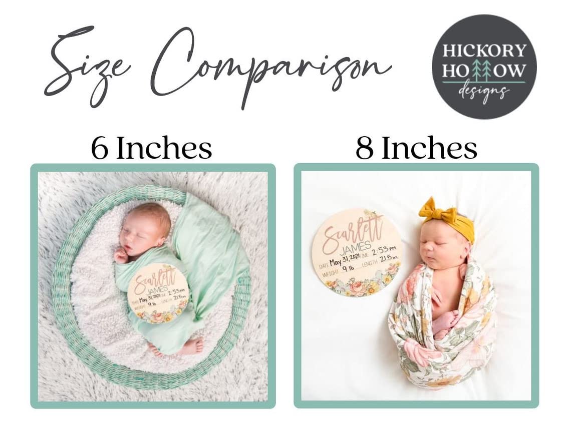 Personalized Birth Stat Sign for Newborn Baby with Safari Animals Design