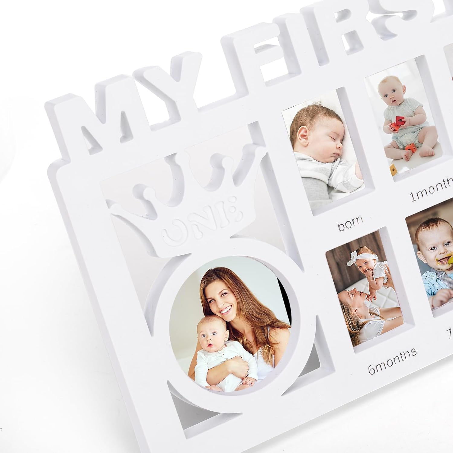 Eorbow Newborn Baby Growth Frame with 13 Photo Inserts