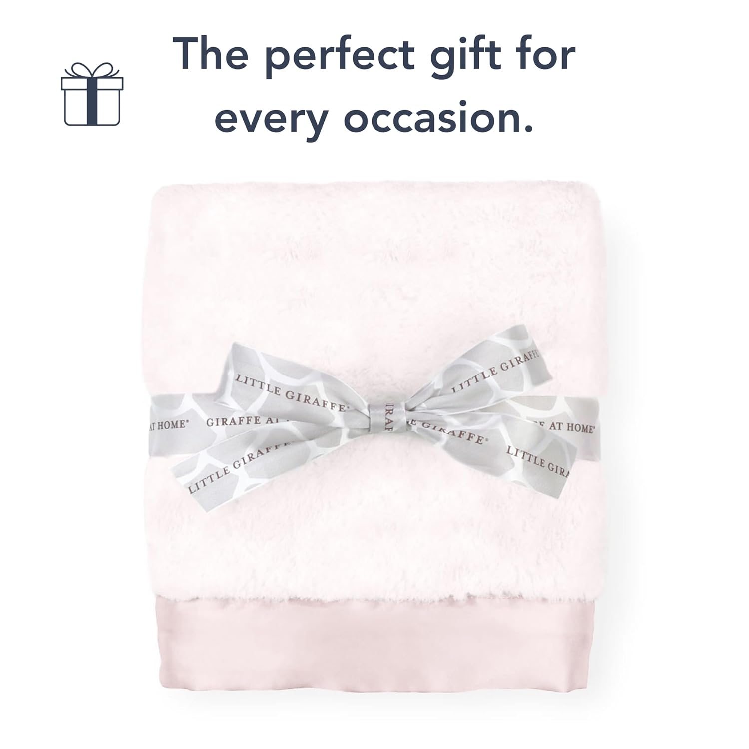 Little Giraffe Luxe Soft Baby Blanket with Satin Trim - 29x35 - Pink