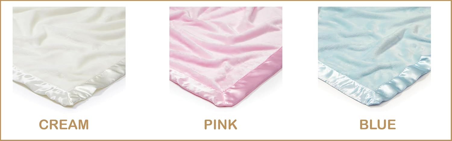 Personalized Pink Baby Blanket with Name - 36x36 Inches