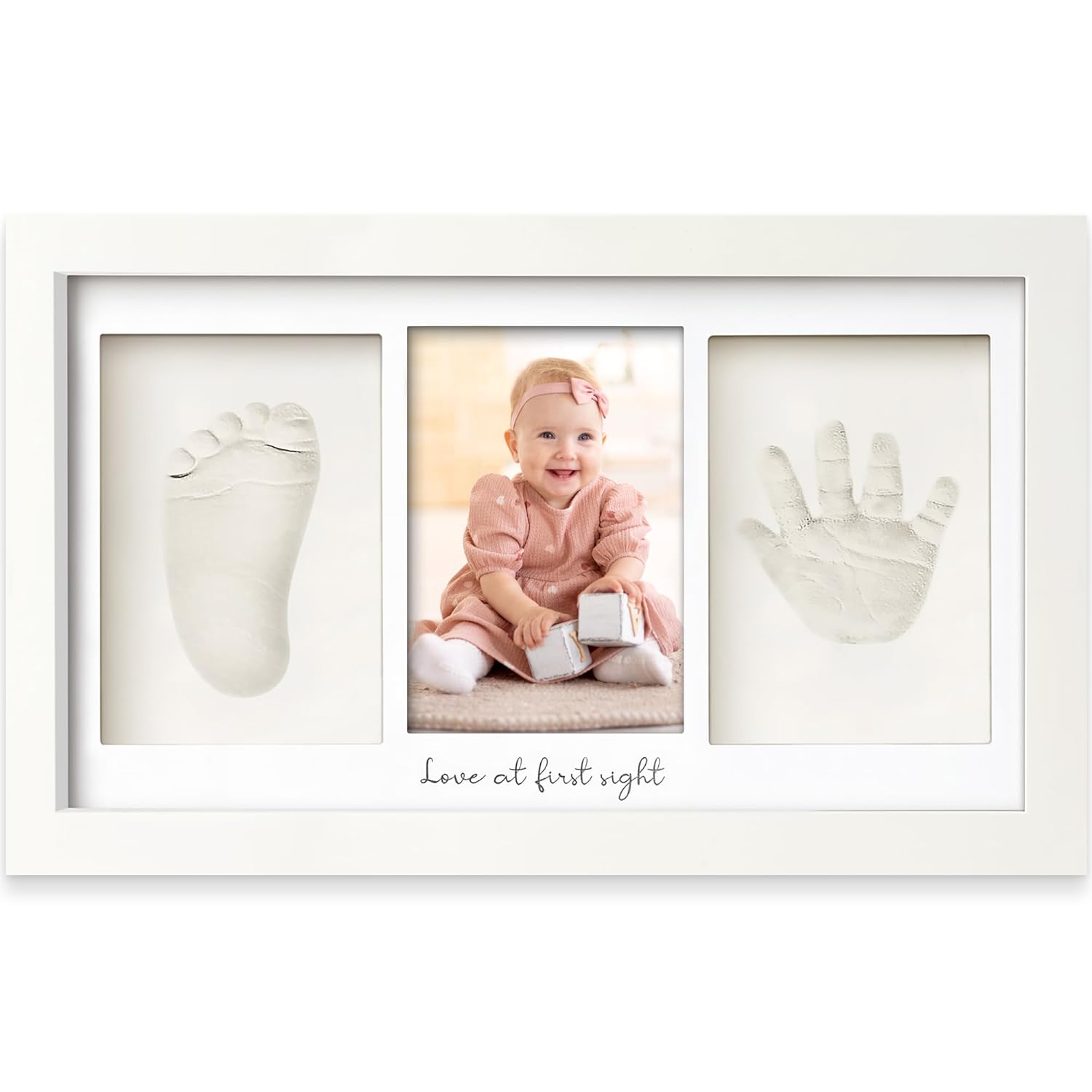 KeaBabies Baby Hand and Footprint Kit - Clay Keepsake Frame
