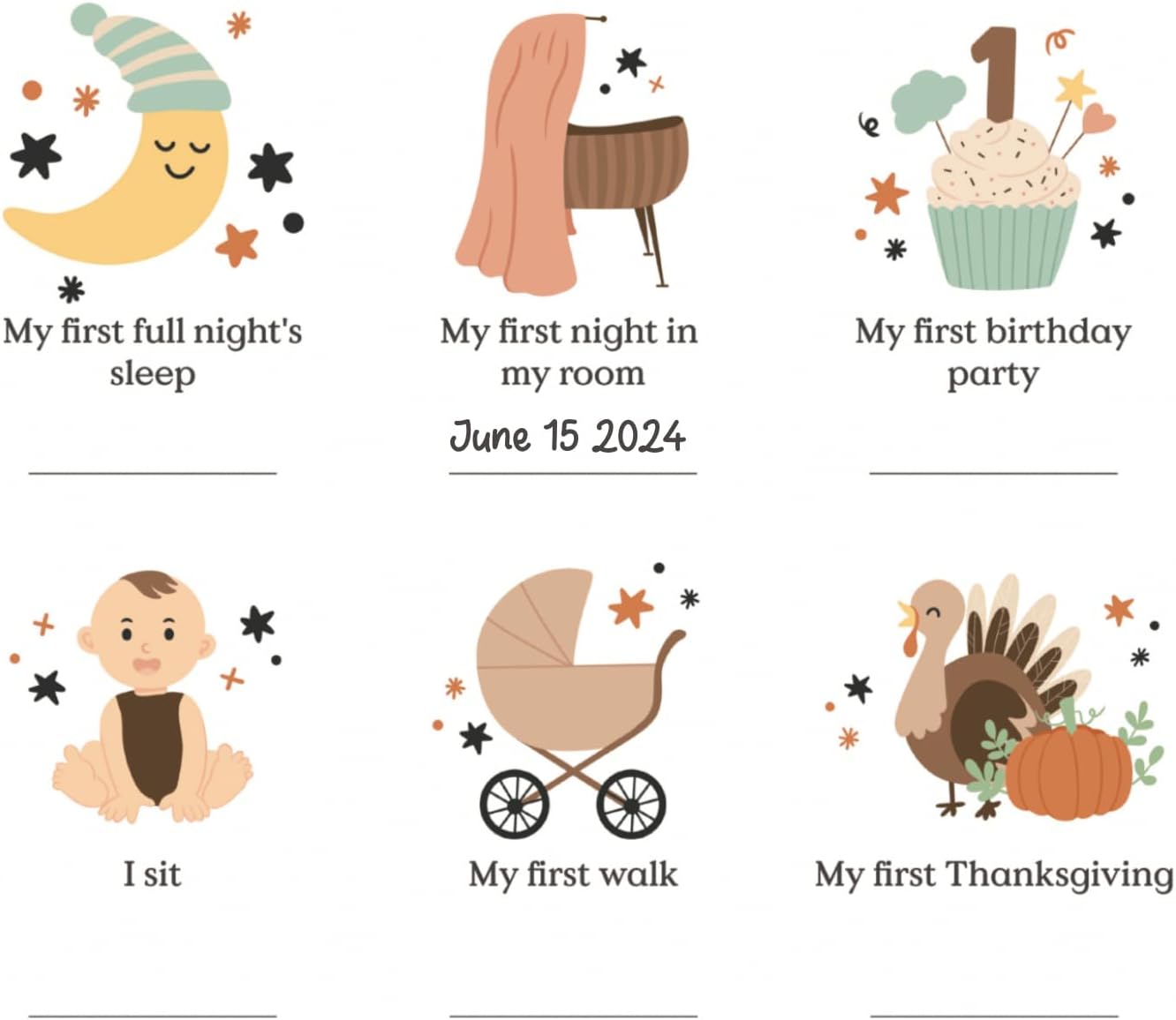 My First Times Poster - 16x24 Inches Baby Keepsake