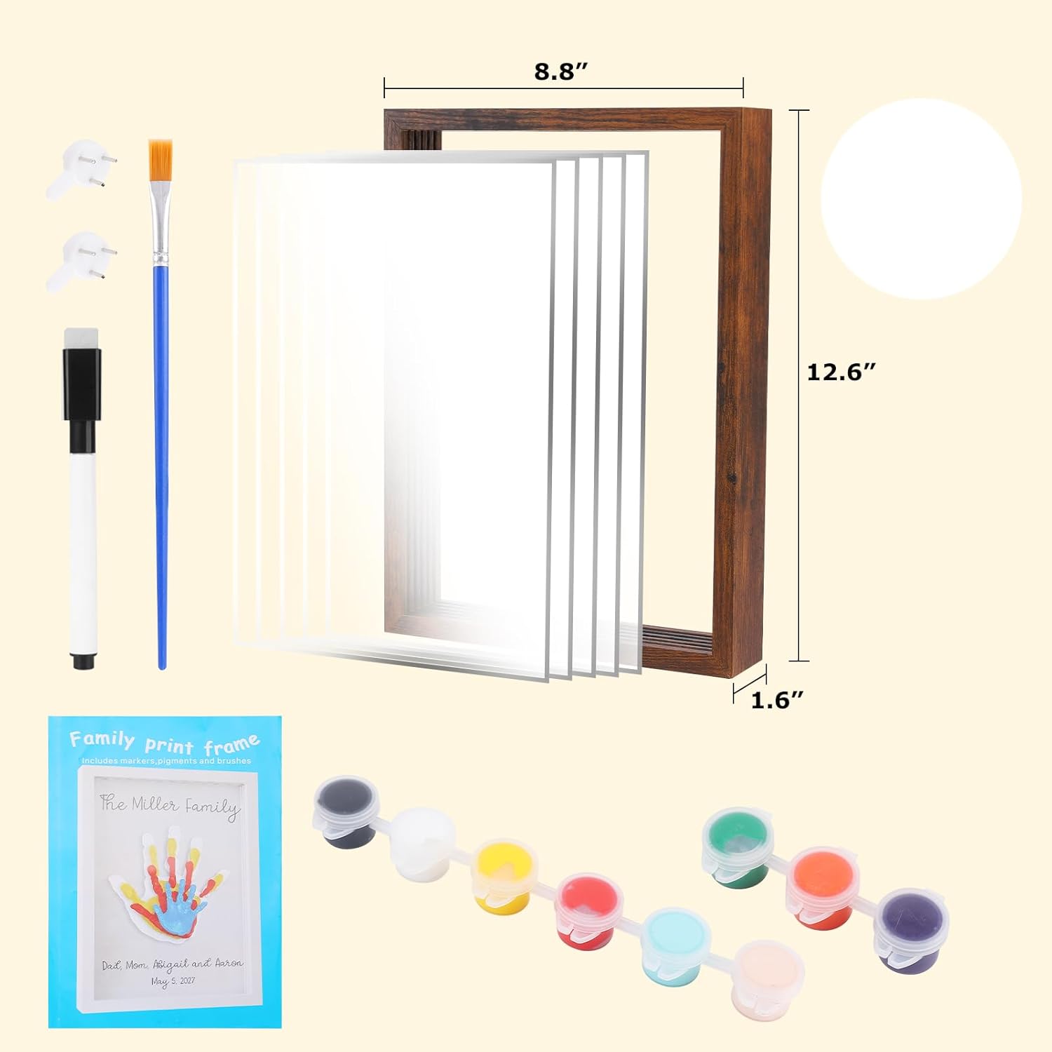 PUDEKO Family Handprint Craft Kit with 8 Colors