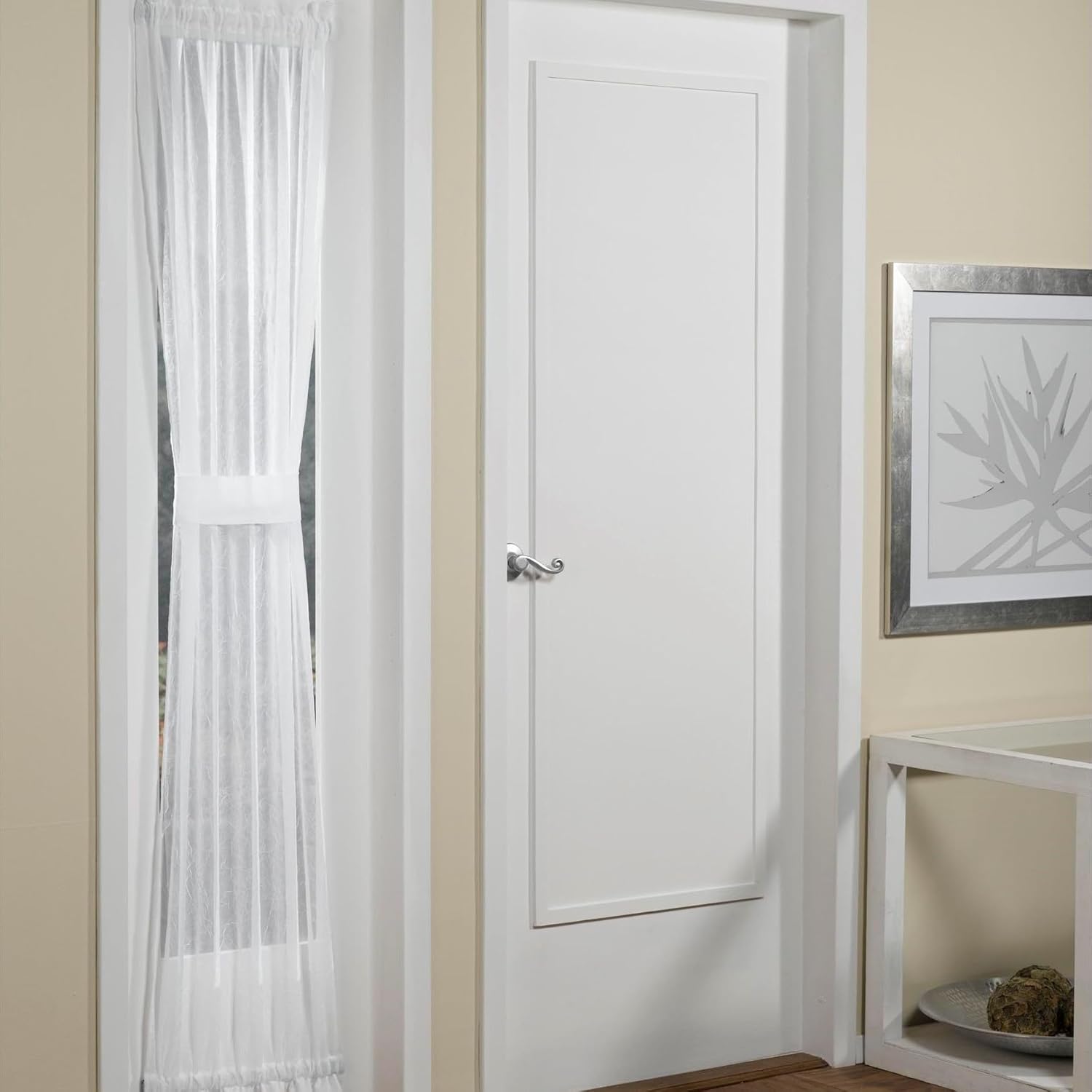 No 918 Emily Sheer Voile Curtain Panel 28 x 72 White 1