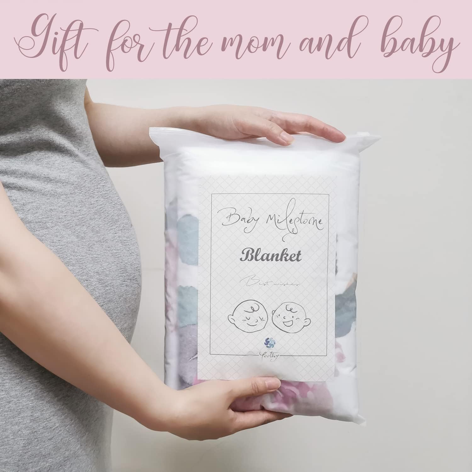 Yoothy Baby Milestone Blanket for Newborn Girl with Growth Chart