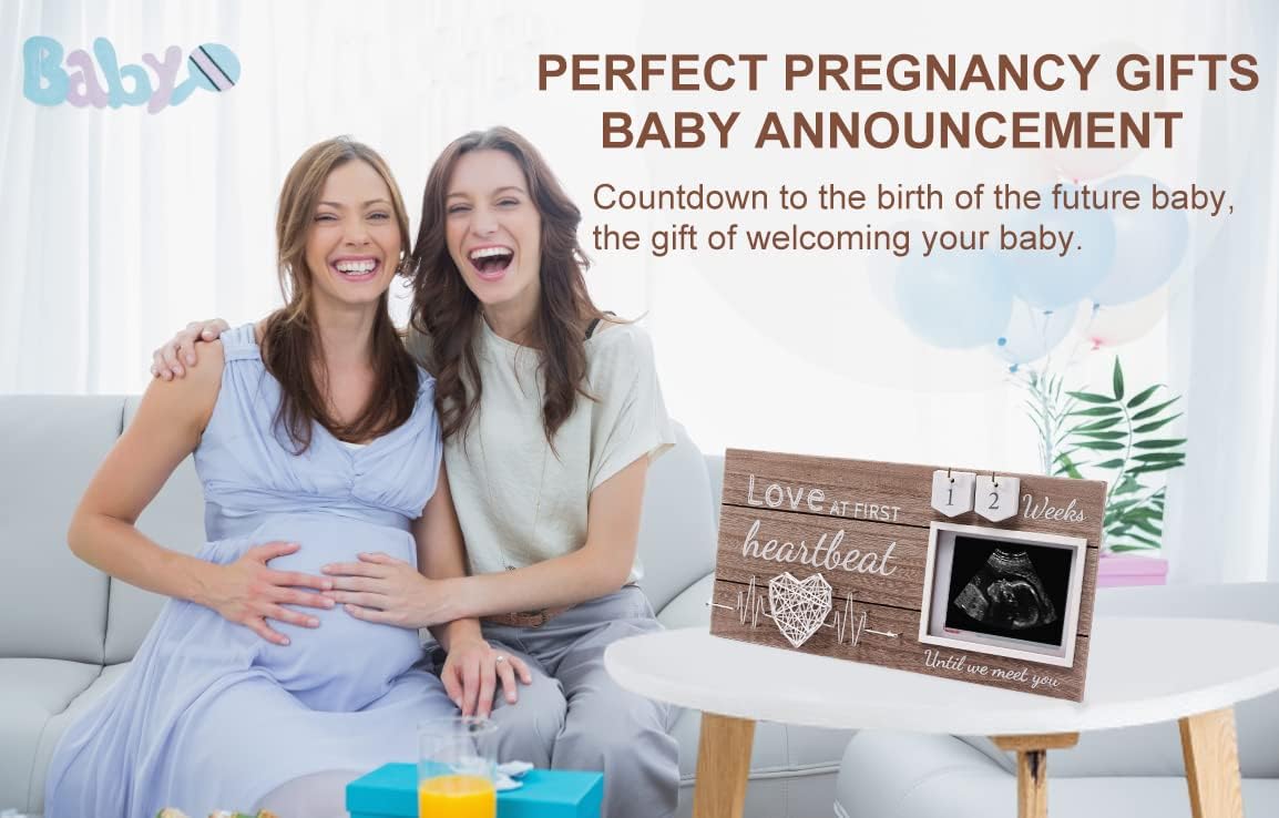 Garybank Ultrasound Frame Pregnancy Gift Love at First Sight Countdown Design