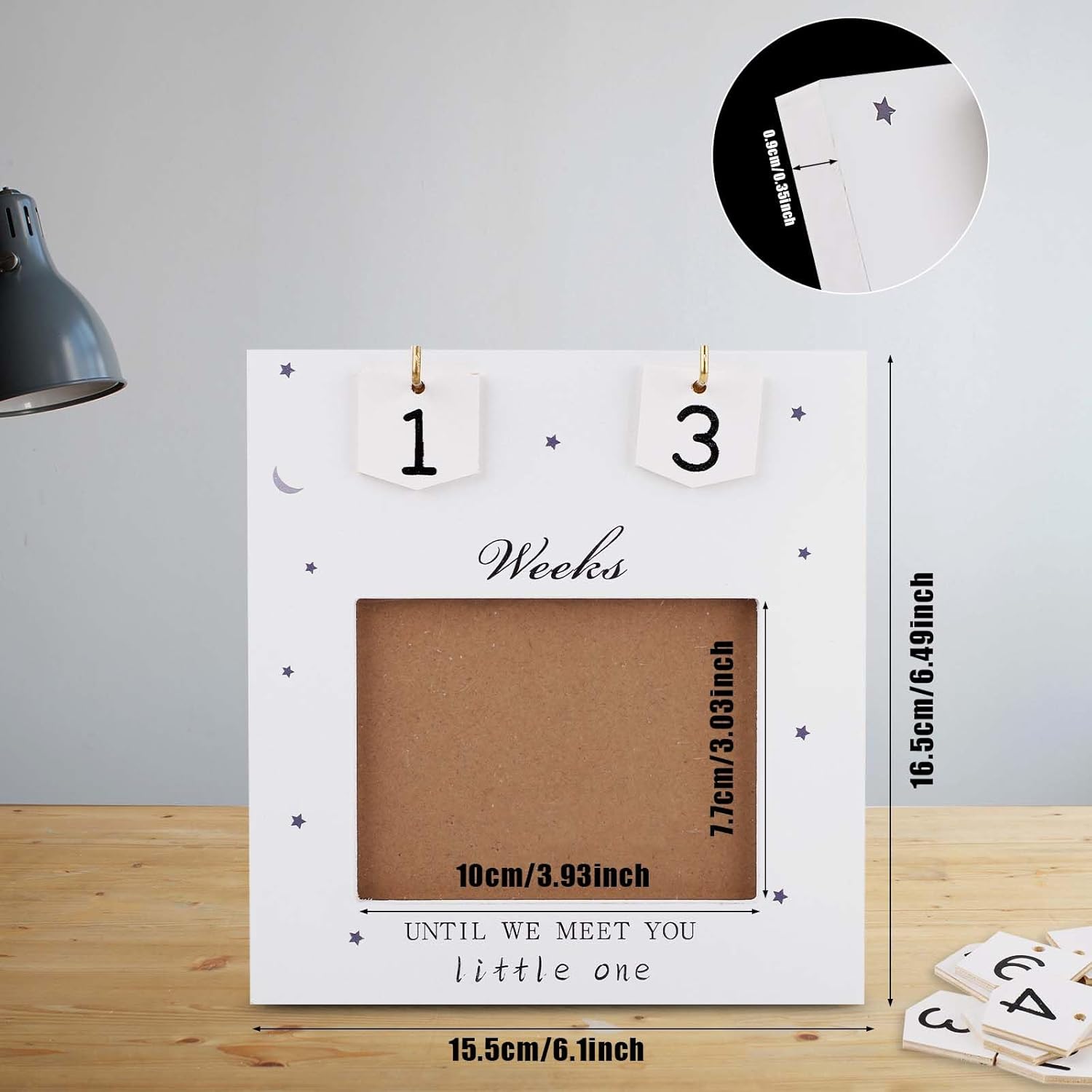 Sonogram Picture Frame with Countdown Numbers