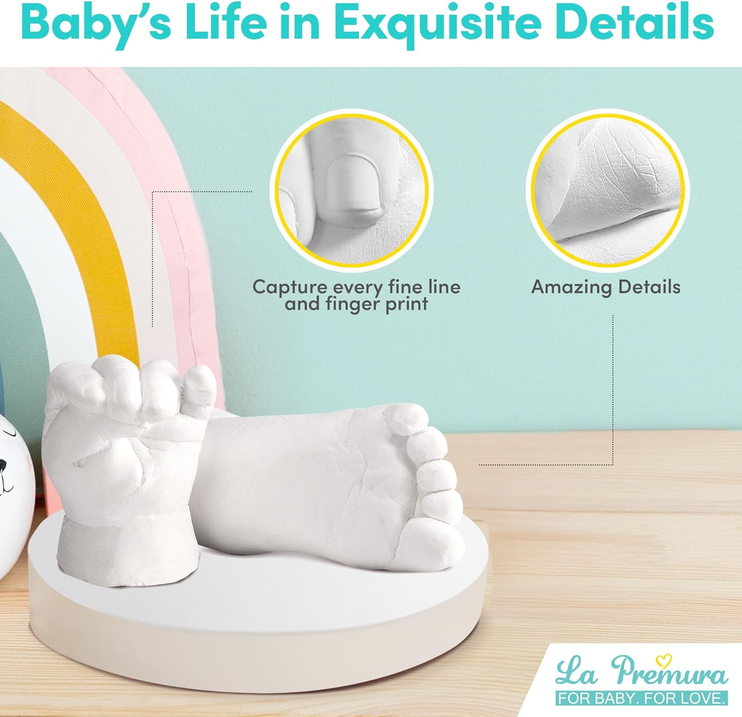 La Premura Baby Handprint Casting Kit with Shadow Box Frame 1