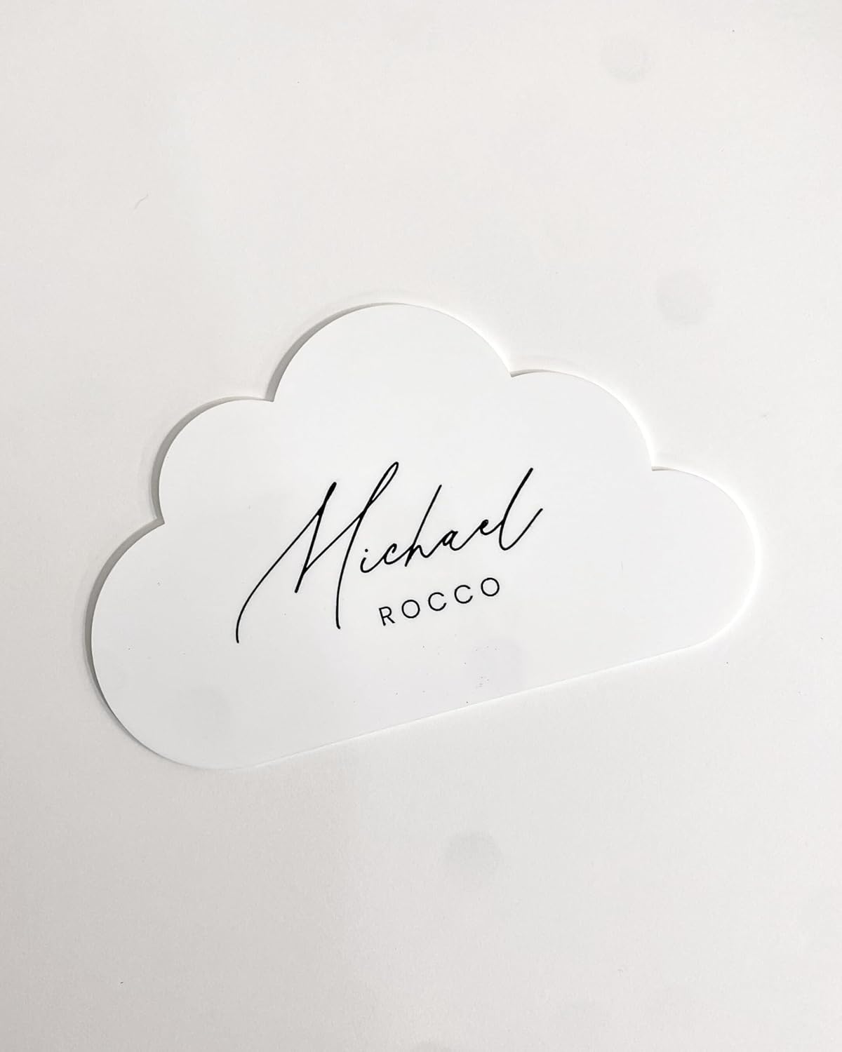 Custom Baby Name Sign with Cloud Design - Newborn Keepsake