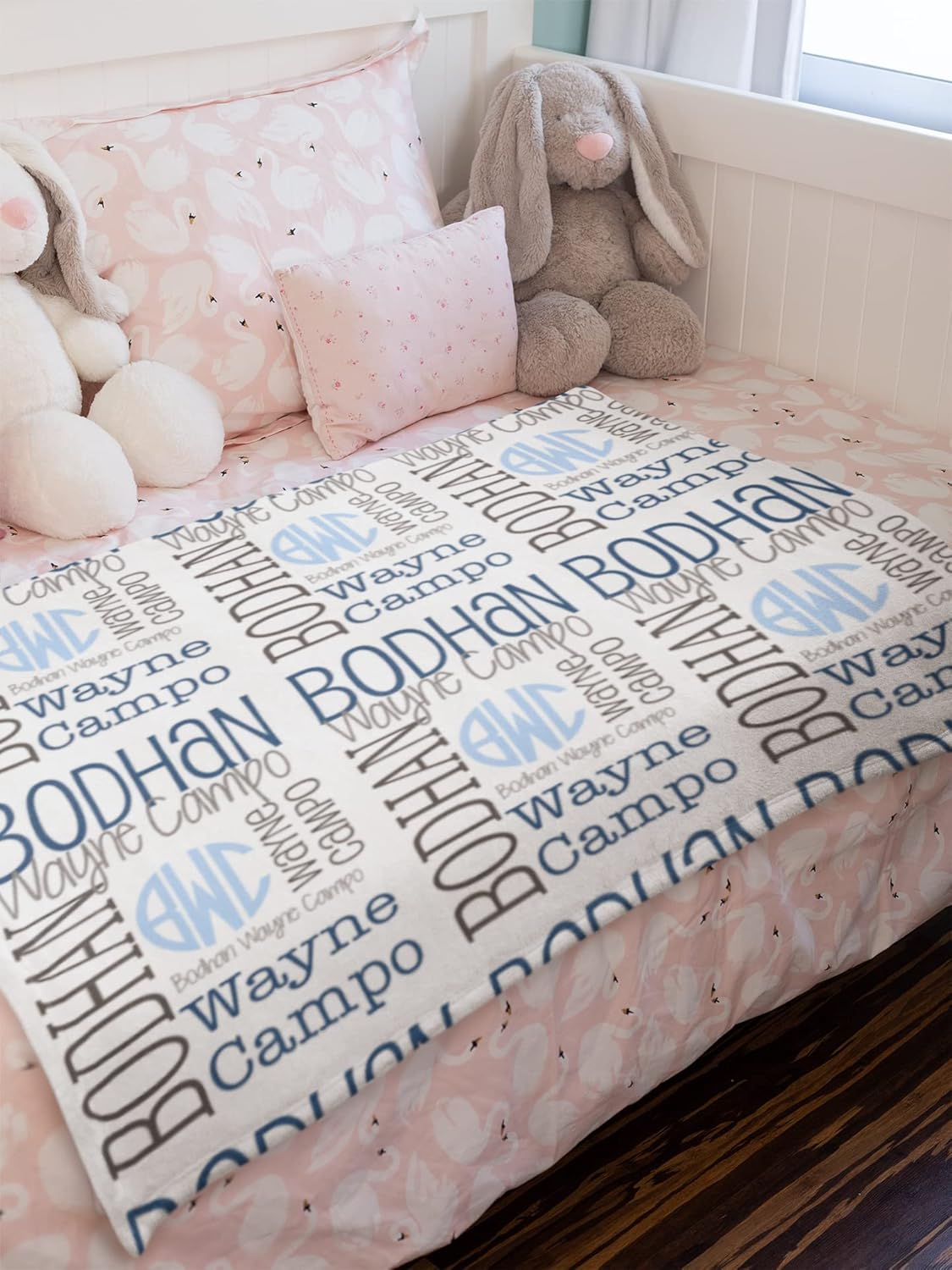 Personalized Baby Blanket with Name - Soft Fleece Bed Blanket for Newborns